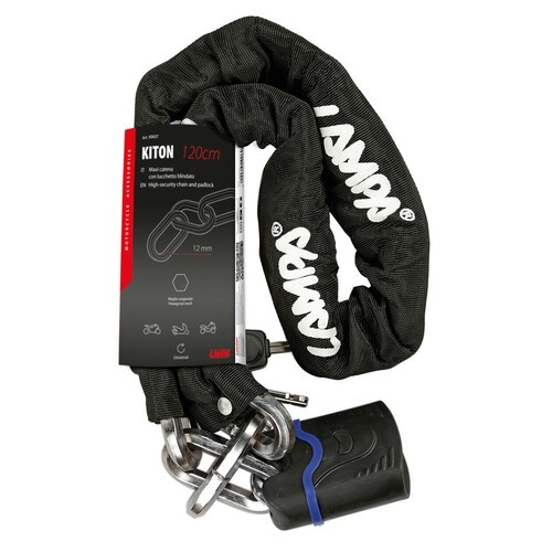 Kiton, maxi catena antifurto con lucchetto blindato - 120 cm